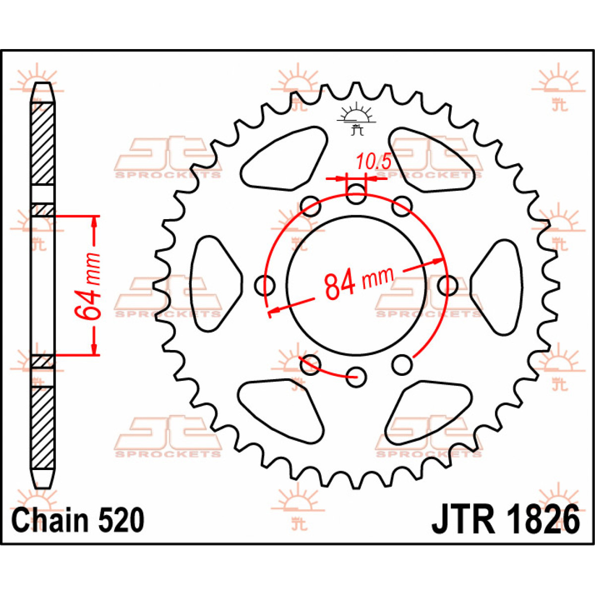 Corona 37 dientes JT SPROCKETS