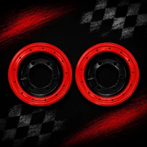 LLANTAS PACK 2 UNIDADES MX RACING DELANTERA NEGRAS EN ALUMINIO 2 X 10" beadlock ROJO
