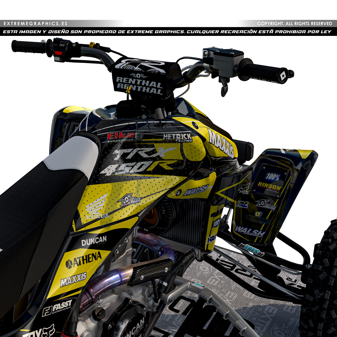 VINILO RACE HONDA TRX 450 PLASTICA NEGRA - Imagen 2