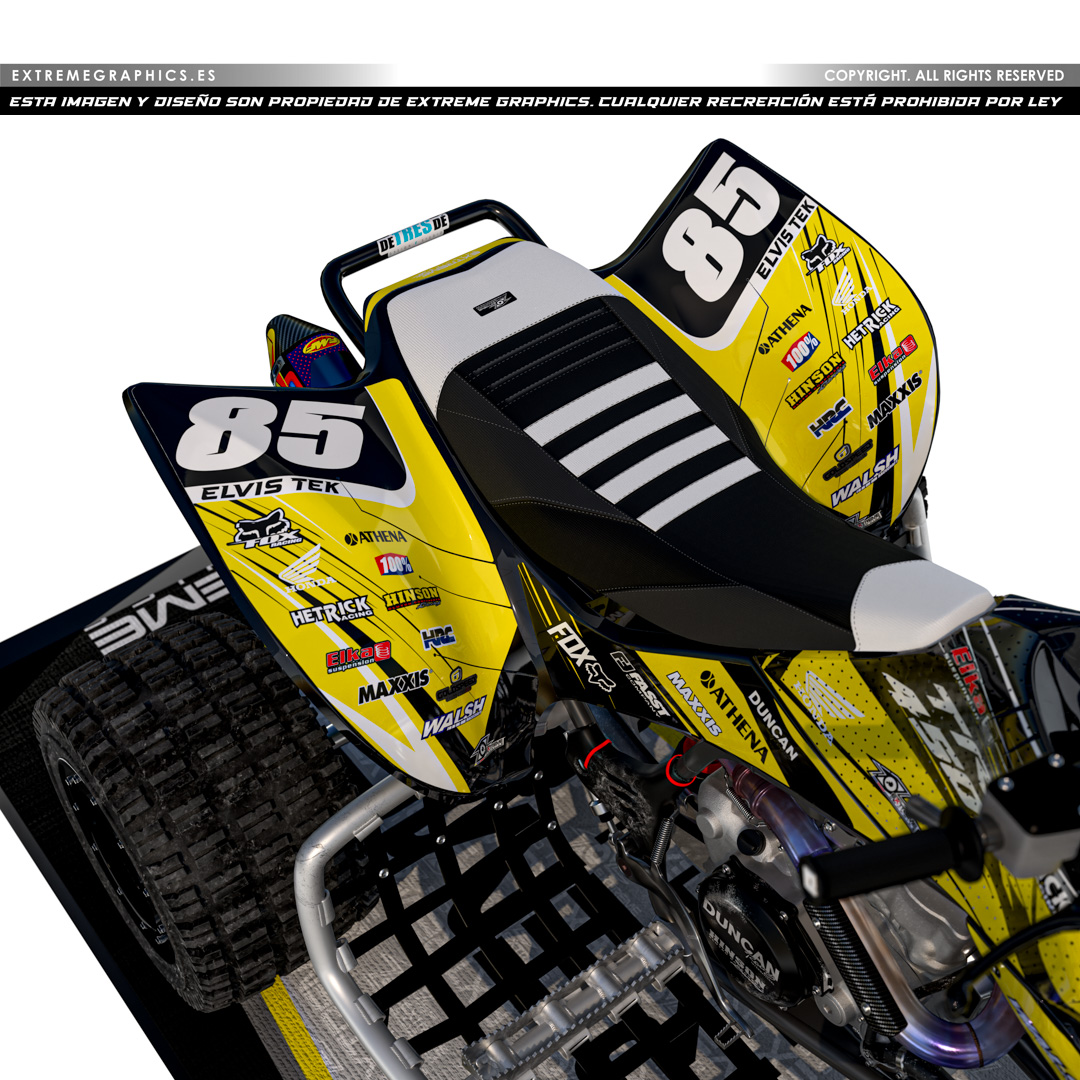 VINILO RACE HONDA TRX 450 PLASTICA NEGRA - Imagen 3