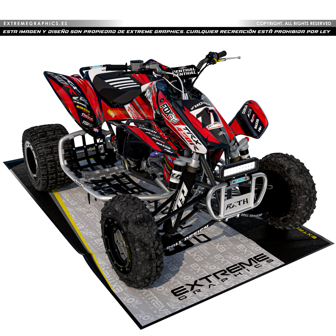 VINILO RACE HONDA TRX 450 PLASTICA ROJA