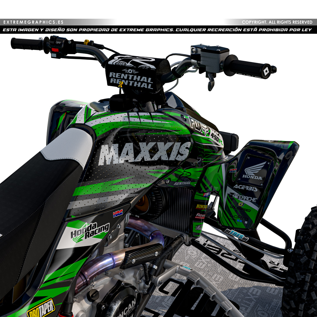 VINILO RACE HONDA TRX 450 PLASTICA NEGRA - Imagen 3