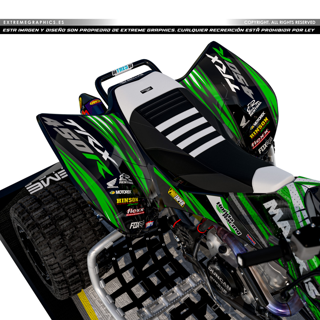 VINILO RACE HONDA TRX 450 PLASTICA NEGRA - Imagen 2
