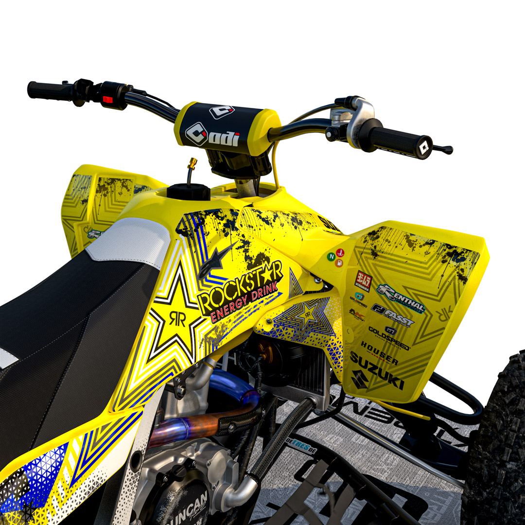 VINILO SUZUKI LTR 450 PLASTICA AMARILLA ROCKSTAR - Imagen 2