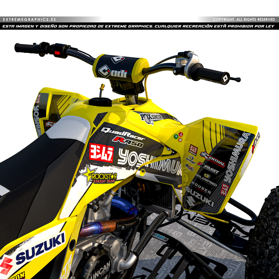 VINILO SUZUKI LTR 450 PLASTICA AMARILLA YOSHIMURA - Imagen 2