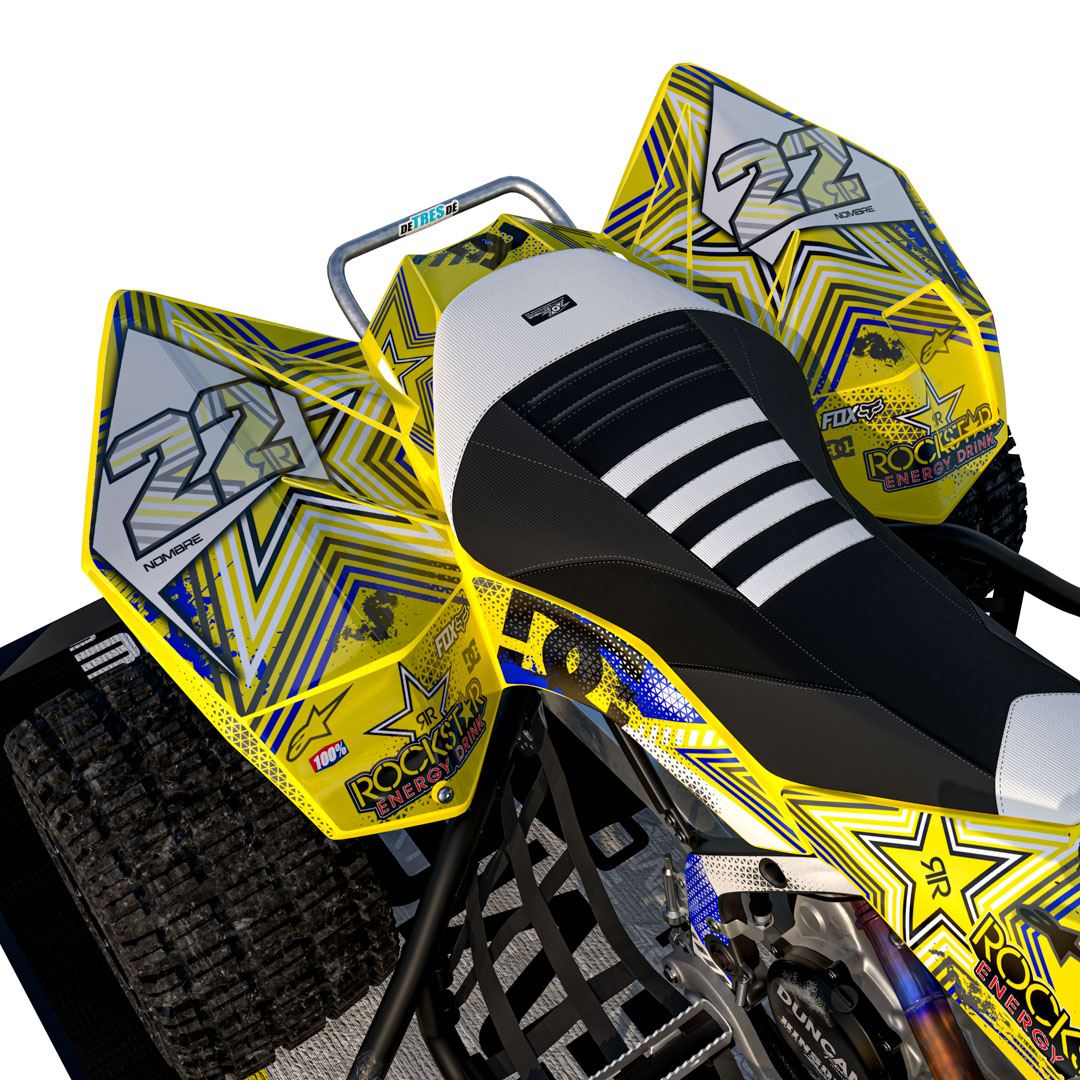 VINILO SUZUKI LTR 450 PLASTICA AMARILLA ROCKSTAR - Imagen 3
