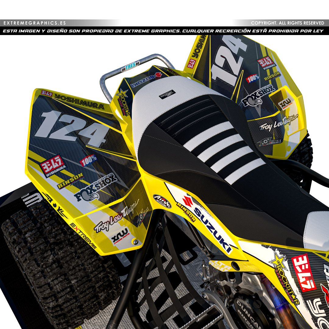 VINILO SUZUKI LTR 450 PLASTICA AMARILLA YOSHIMURA - Imagen 3