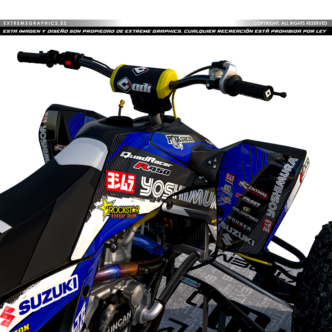 VINILO SUZUKI LTR 450 PLASTICA NEGRA YOSHIMURA - Imagen 3