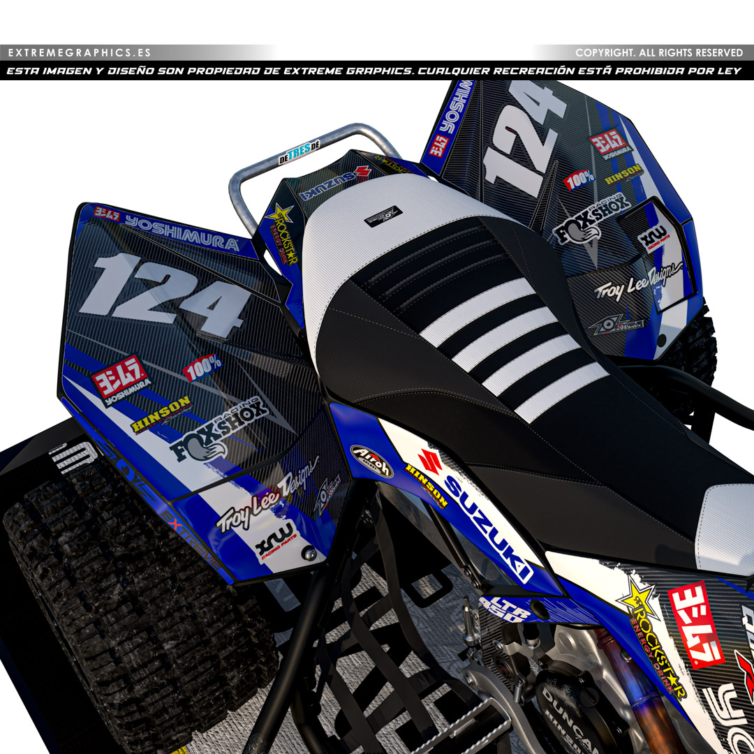 VINILO SUZUKI LTR 450 PLASTICA NEGRA YOSHIMURA - Imagen 2