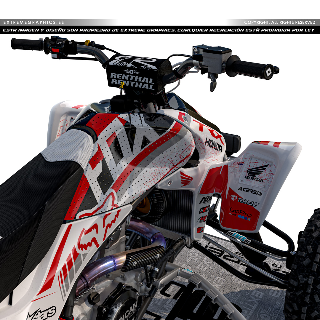 VINILO FOX HONDA TRX 450 PLASTICA BLANCA - Imagen 3