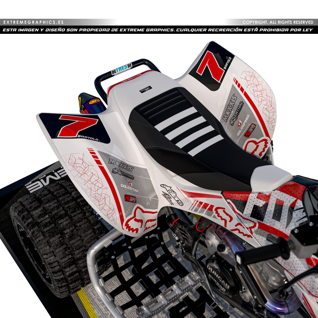 VINILO FOX HONDA TRX 450 PLASTICA BLANCA - Imagen 2