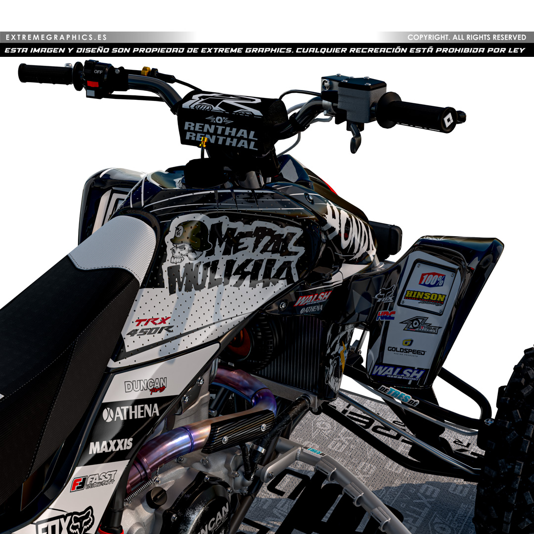 VINILO METAL MULISHA HONDA TRX 450 PLASTICA NEGRA - Imagen 3