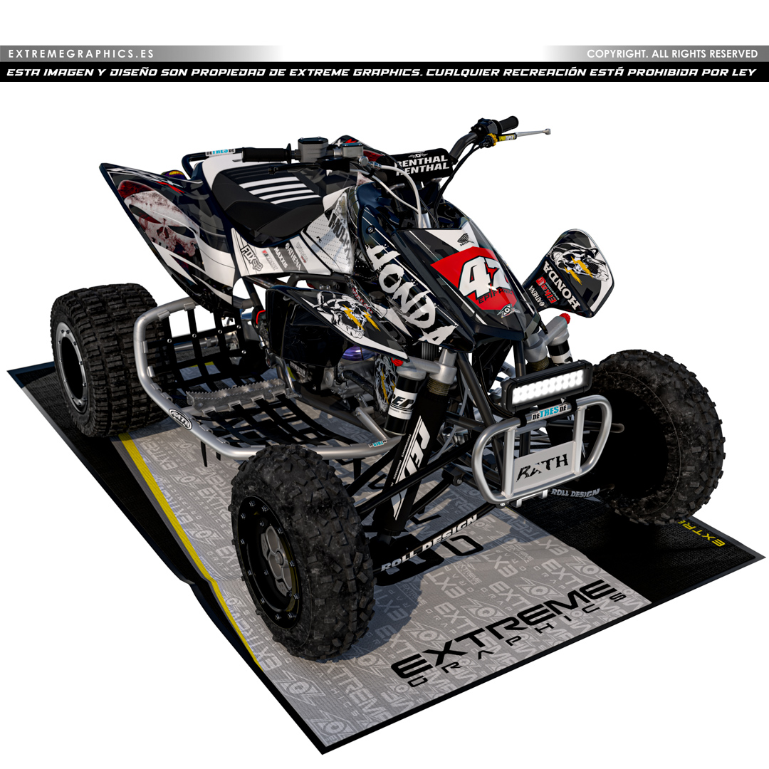 VINILO METAL MULISHA HONDA TRX 450 PLASTICA NEGRA