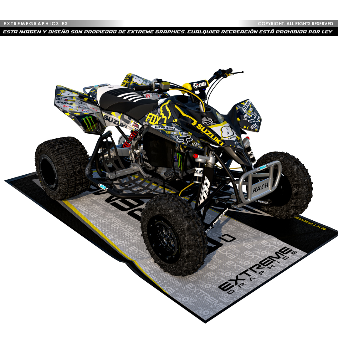 VINILO SUZUKI LTR 450 PLASTICA NEGRA FOX