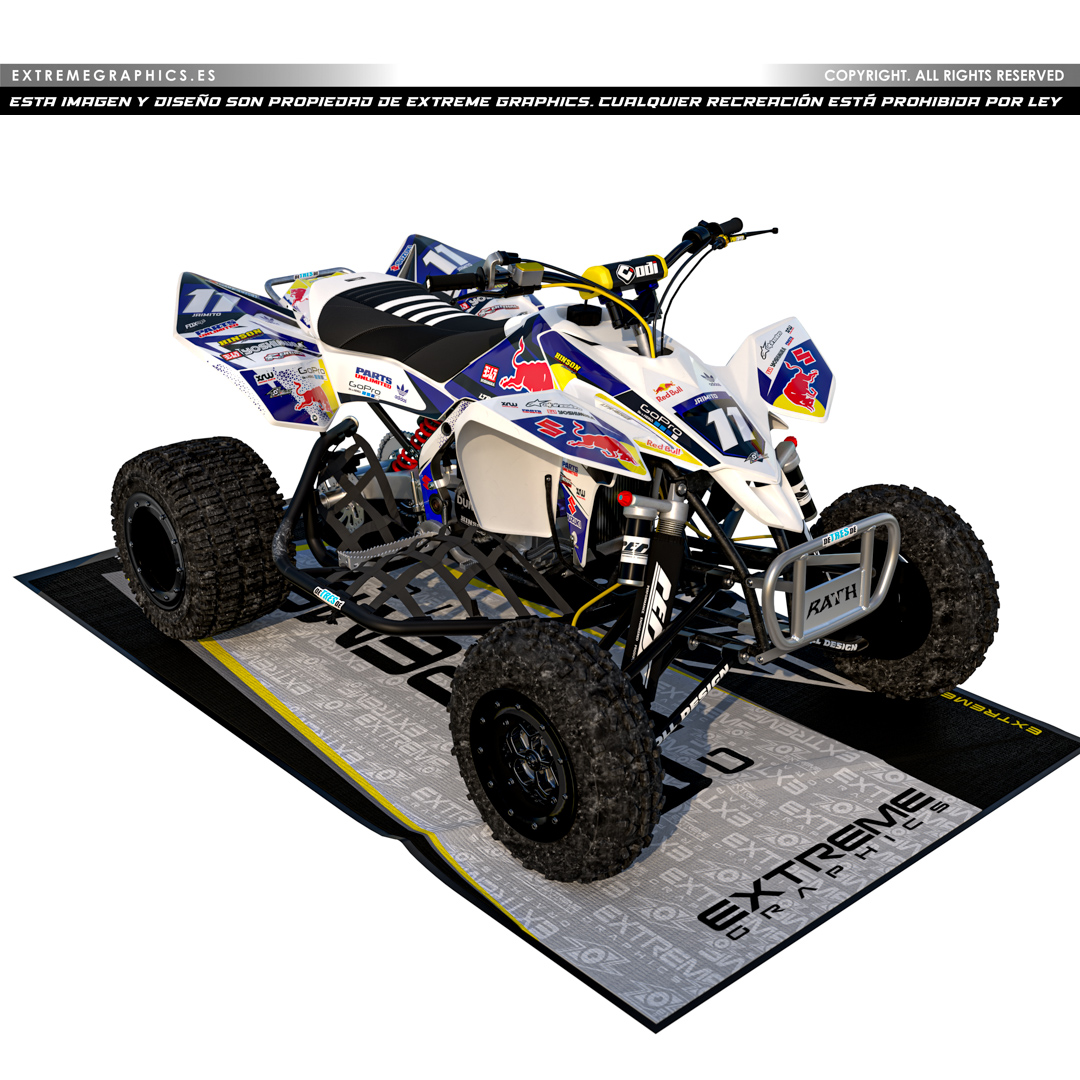 VINILO SUZUKI LTR 450 PLASTICA BLANCA REDBULL