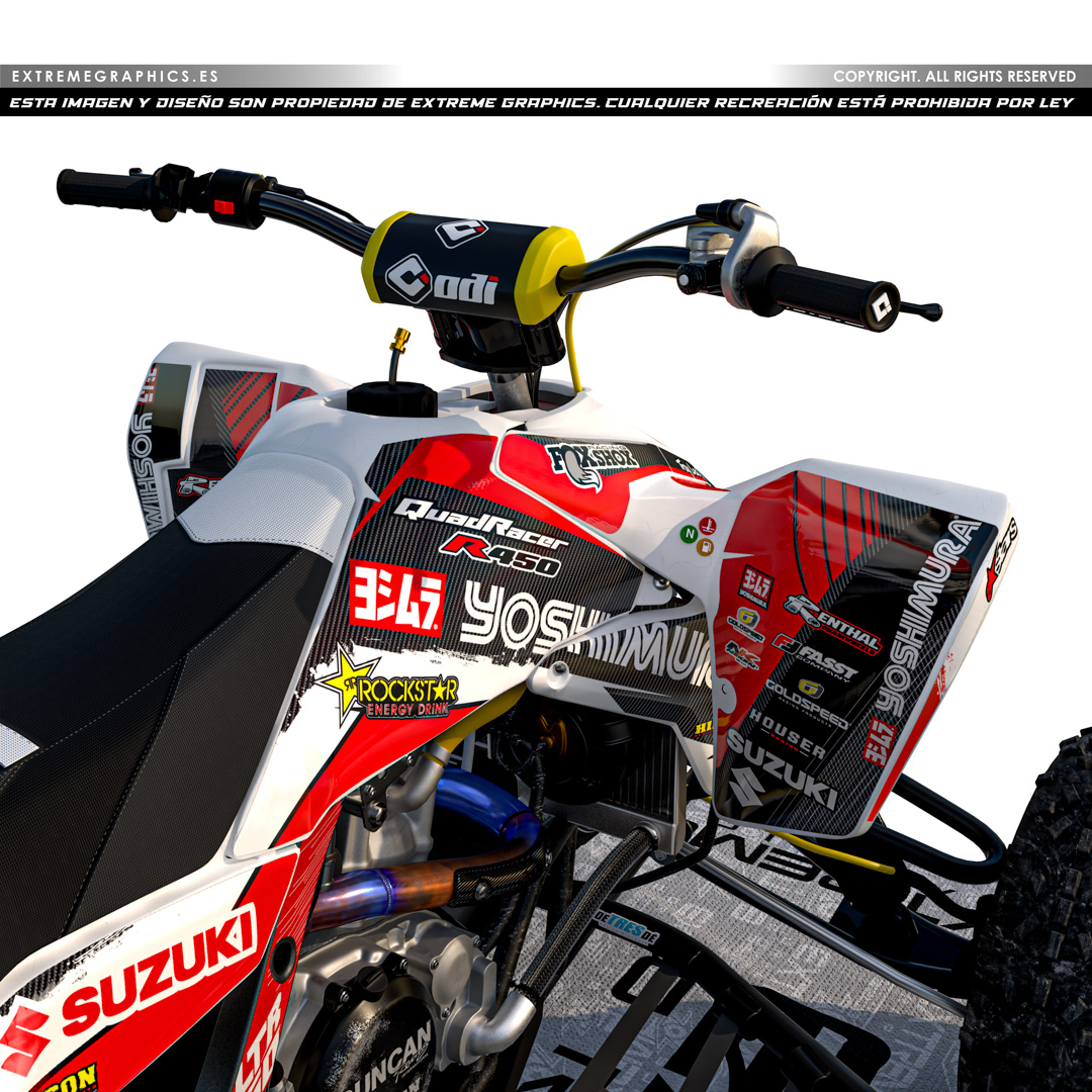 VINILO SUZUKI LTR 450 PLASTICA BLANCA YOSHIMURA - Imagen 2