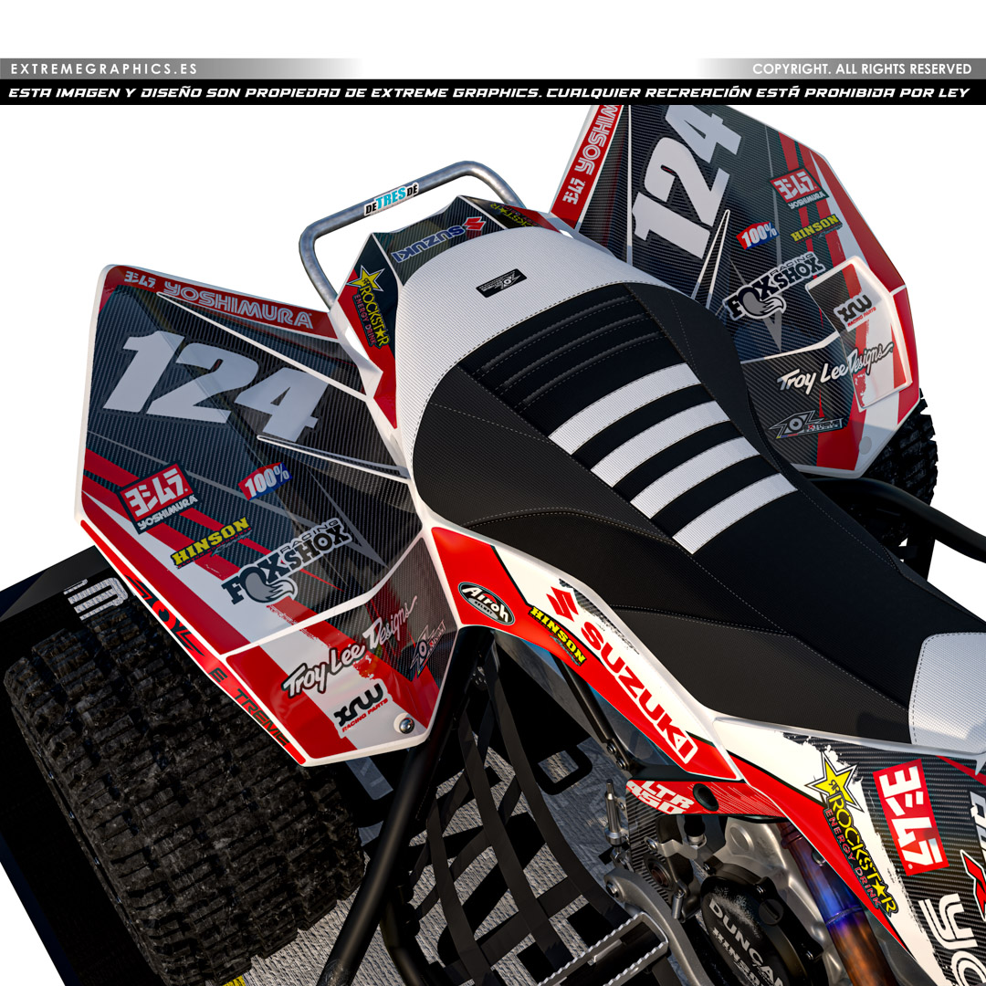 VINILO SUZUKI LTR 450 PLASTICA BLANCA YOSHIMURA - Imagen 3