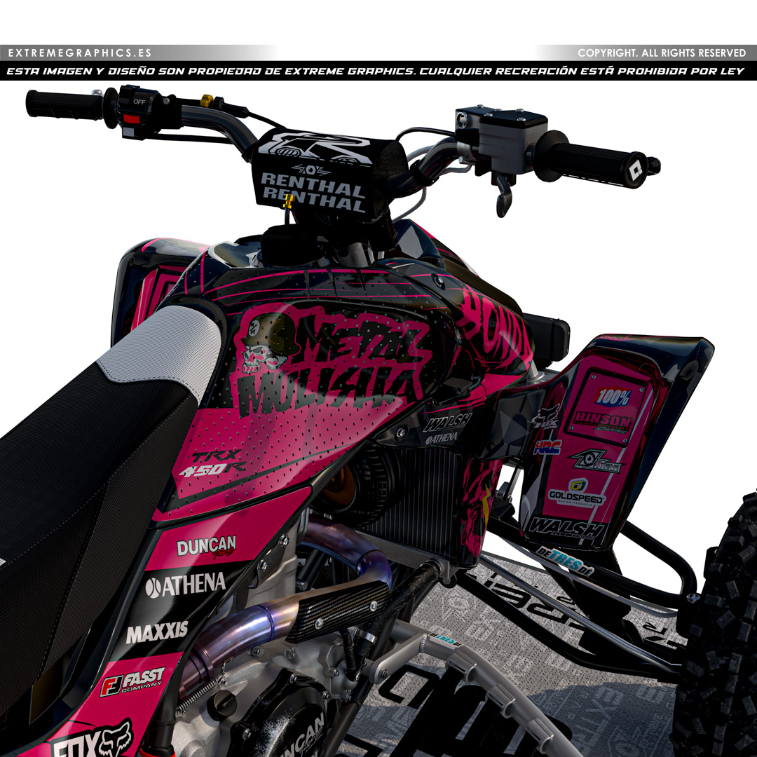 VINILO METAL MULISHA HONDA TRX 450 PLASTICA NEGRA - Imagen 3