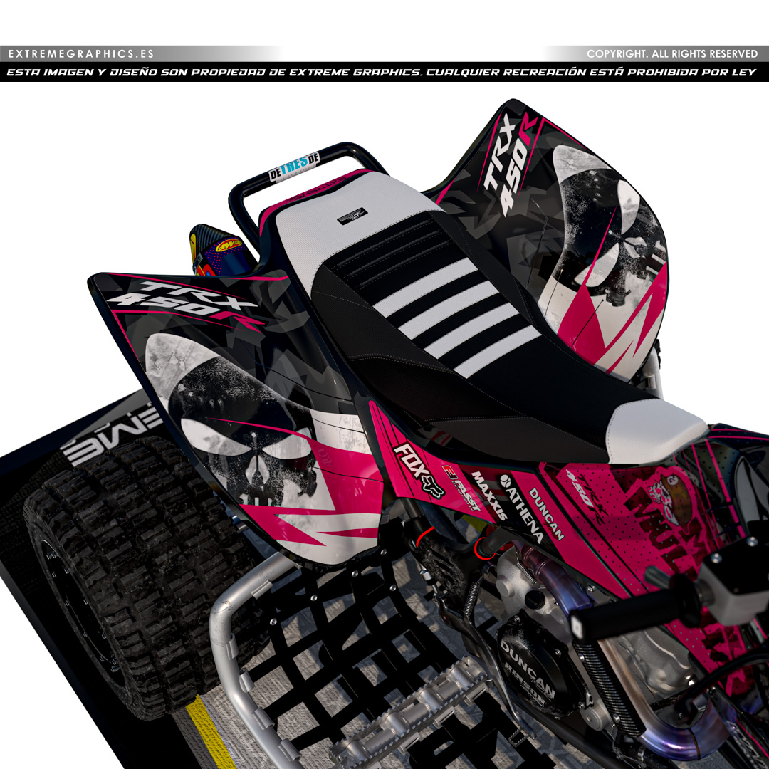 VINILO METAL MULISHA HONDA TRX 450 PLASTICA NEGRA - Imagen 2