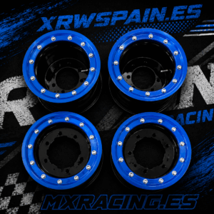 llantas pack 4 unidades mx racing delanteras/traseras en alumino 2 X 10"/2 X 9" beadlock azul anonizado