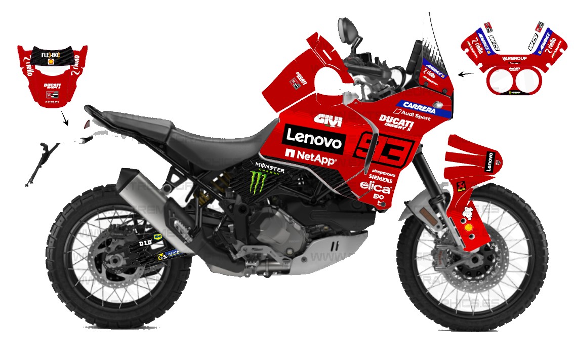 vinilo rojo para ducati desert