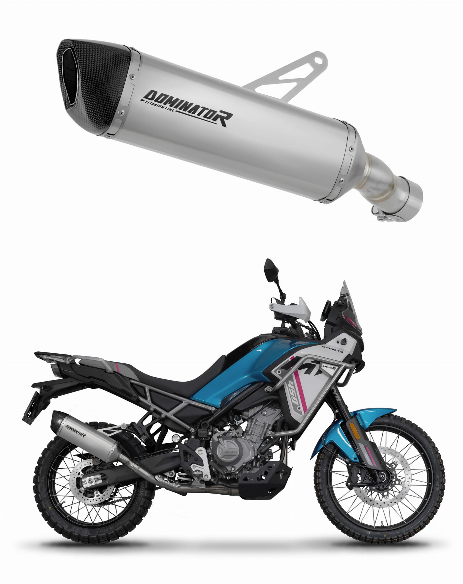 Silenciador Escape Titanio HP6 + dB killer para cf moto mt 450