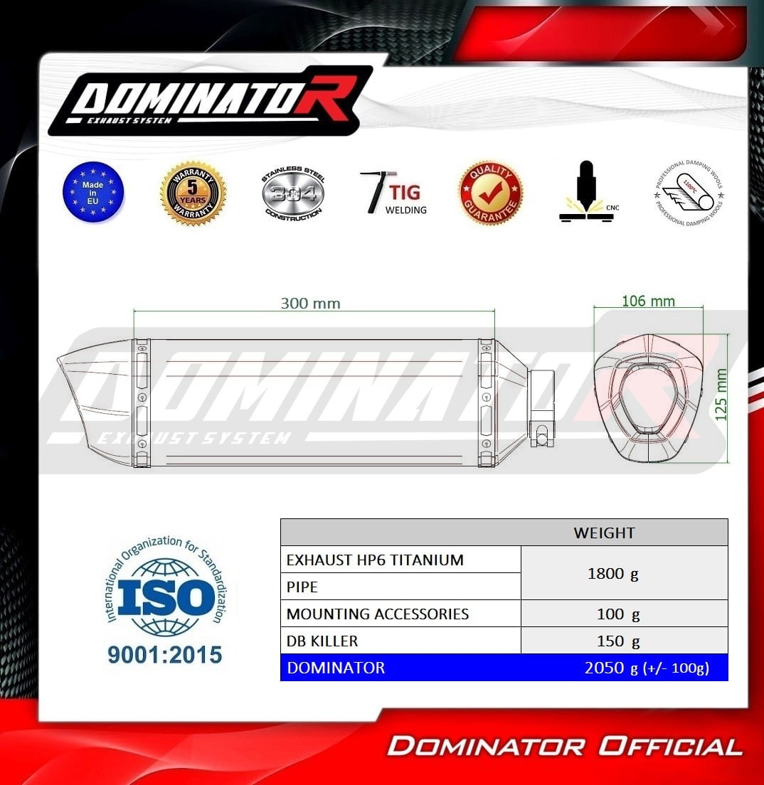 Silenciador Escape Titanio HP6 + dB killer para cf moto mt 450 - Imagen 5