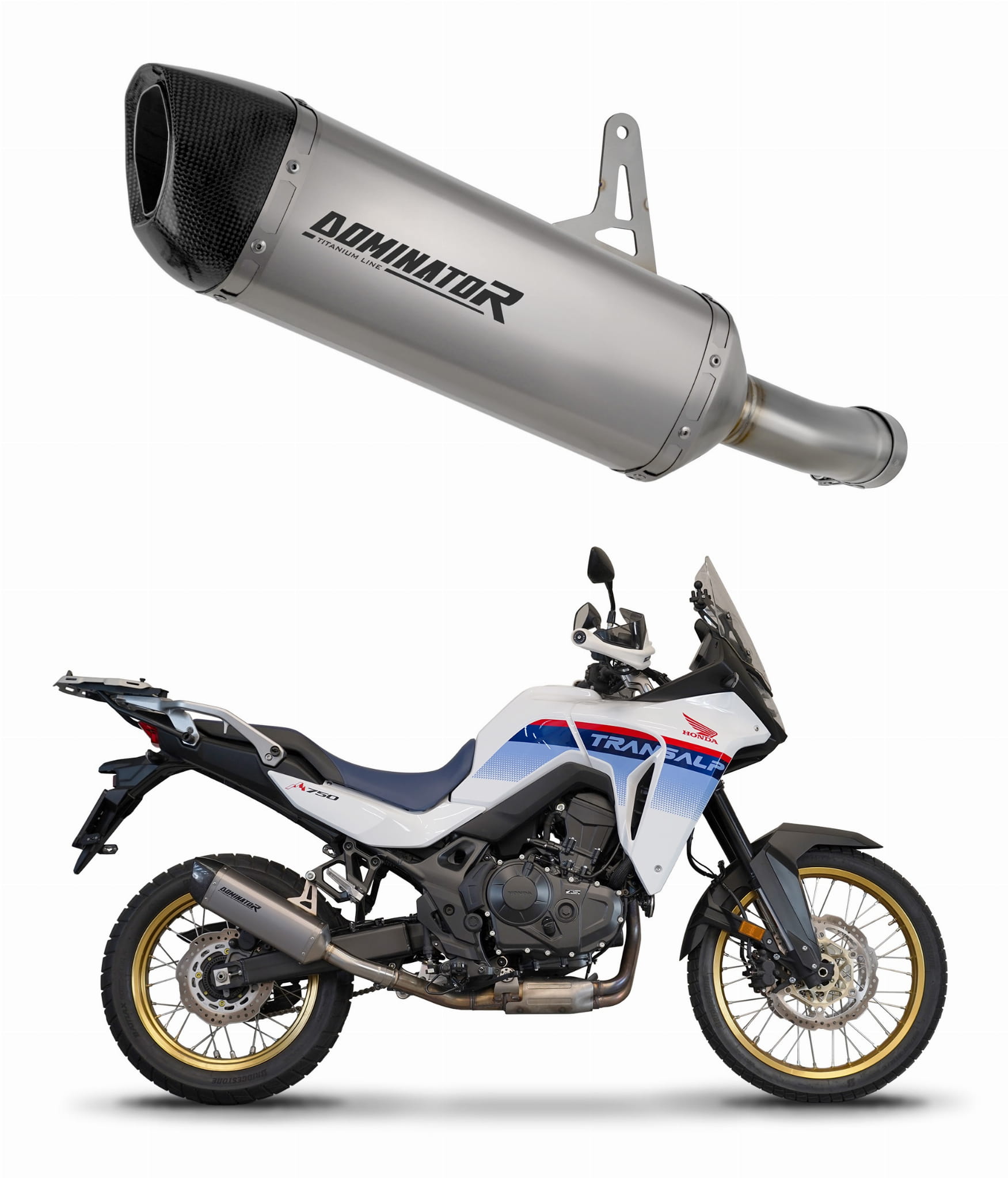 Silenciador Escape Titanio HP6 + dB killer Honda XL 750 TRANSALP 2023